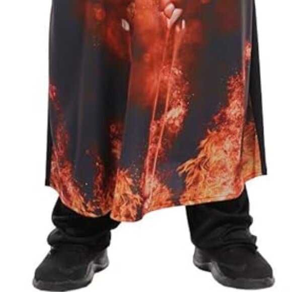 Halloween Cosplay Flame Skeleton Hooded Robe Adult Costume NWOT - Picture 3 of 3